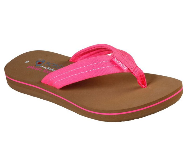 Skechers Bobs Sunset - Neon Summer - Womens Flip Flops Pink [AU-MQ8113]